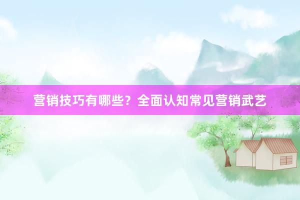 营销技巧有哪些？全面认知常见营销武艺